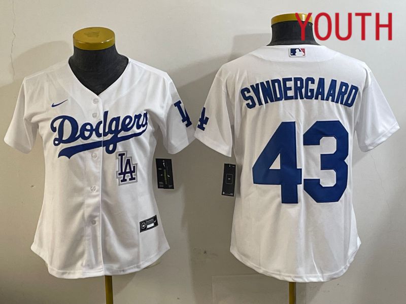 Youth Los Angeles Dodgers 5 Freeman White Game 2024 Nike MLB Jersey style 11206